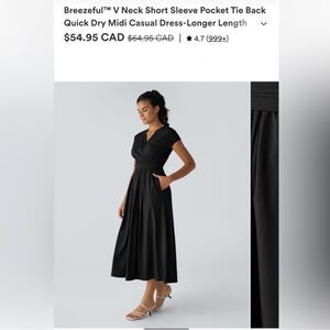 HALARA Black V-Neck Midi Dress